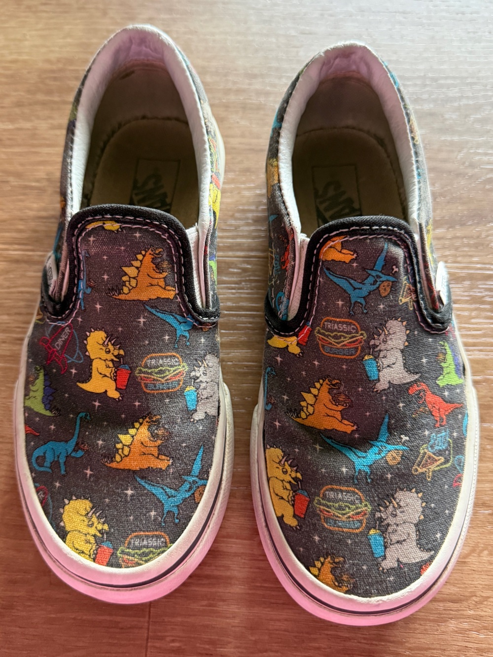 Vans Kids Slip-On Sneakers Dino Print size 1.5